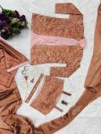 DESIGNER RANGOLI SILK EMBROIDERY BUTTA WORK READY TO WEAR SAREE WITH FULLY STITCHED BLOUSE KOTI AND WAITST BELT PARTY WEAR WHOLESALE PRICE ETHNIC GARMENT (16)