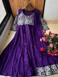 DESIGNER RANGOLI SILK SEQUENCE AND THREAD EMBROIDERY WORK GOWN WITH DUPATTA FESTIVAL WEAR WHOLESALE PRICE ETHNIC GARMENT (6)