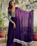 DESIGNER RANGOLI SILK SEQUENCE AND THREAD EMBROIDERY WORK GOWN WITH DUPATTA FESTIVAL WEAR WHOLESALE PRICE ETHNIC GARMENT (6)