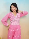 DESIGNER RAYON CHIKANKARI EMBROIDER WORK TOP BOTTOM SET FESTIVE WEAR WHOLESALE PRICE ETHNIC GARMENT (10)