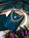 DESIGNER RAYON SLUB EMBROIDERY WORK TOP BOTTOM WITH DUPATTA PARTY WEAR WHOLESALE PRICE ETHNIC GARMENT (9)