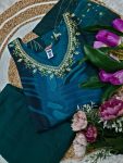 DESIGNER RAYON SLUB EMBROIDERY WORK TOP BOTTOM WITH DUPATTA PARTY WEAR WHOLESALE PRICE ETHNIC GARMENT (9)