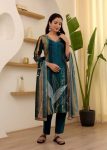 DESIGNER RAYON SLUB EMBROIDERY WORK TOP BOTTOM WITH DUPATTA PARTY WEAR WHOLESALE PRICE ETHNIC GARMENT (9)