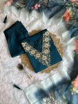 DESIGNER ROMAN SILK EMBROIDERY WITH SEQUENCE WORK TOP BOTTOM WITH DUPATTA FESTIVE WEAR WHOLESALE PRICE ETHNIC GARMENT (6)