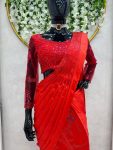 DESIGNER SATIN SILK THREAD SEQUENCE WORK STITCHED LEHENGA SAREE WITH UNSTITCHED BLOUSE PARTY WEAR WHOLESALE PRICE ETHNIC GARMENT (3)
