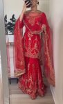 DESIGNER SEQUENCE EMBROIDERY WORK TOP SHARARA WITH DUPATTA PARTY WEAR WHOLESALE PRICE ETHNIC GARMENT (3)