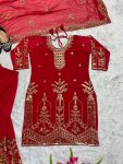 DESIGNER SEQUENCE EMBROIDERY WORK TOP SHARARA WITH DUPATTA PARTY WEAR WHOLESALE PRICE ETHNIC GARMENT (3)