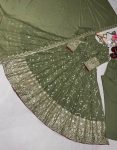 DESIGNER SHIMMER GEORGETTE EMBROIDERY 5 MM SEQUENCE WORK ANARKALI GOWN BOTTOM WITH DUPATTA FESTIVE WEAR WHOLESALE PRICE ETHNIC GARMENT (2)