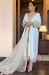 DESIGNER SILK EMBROIDERY SEQUENCE WORK TOP PALAZZO WITH DUPATTA WHITE
