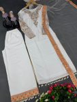 DESIGNER SILK EMBROIDERY SEQUENCE WORK TOP PALAZZO WITH DUPATTA PARTY WEAR WHOLESALE PRICE ETHNIC GARMENT (2)