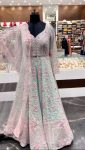 DESIGNER SOFT NET EMBROIDERY SEQUENCE WORK TOP LEHENGA WITH DUPATTA WEDDING WEAR WHOLESALE PRICE ETHNIC GARMENT (4)