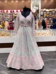 DESIGNER SOFT NET EMBROIDERY SEQUENCE WORK TOP LEHENGA WITH DUPATTA WEDDING WEAR WHOLESALE PRICE ETHNIC GARMENT (4)