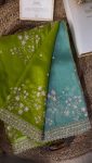 DESIGNER TABBY SILK THREAD AND SEQUENCE WITH DIGITAL PRINT WORK SAREE WITH UNSTITCHED BLOUSE PARTY WEAR WHOLESALE PRICE ETHNIC GARMENT (8)