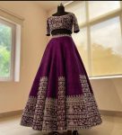 DESIGNER TAPETA SILK EMBROIDERY WORK LEHENGA UNSTITCHED BLOUSE WITH DUPATTA WEDDING WEAR WHOLESALE PRICE ETHNIC GARMENT (6)