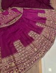 DESIGNER TAPETA SILK EMBROIDERY WORK LEHENGA UNSTITCHED BLOUSE WITH DUPATTA WEDDING WEAR WHOLESALE PRICE ETHNIC GARMENT (6)