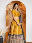 DESIGNER TISSUE ZARI KALAMKARI PRINTED WITH EMBROIDERY WORK LEHENGA CHOLI WITH DUPATTA WEDDING WEAR WHOLESALE PRICE ETHNIC GARMENT (4)