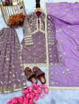 DESIGNER TWILL GOLD NET EMBROIDERY SEQUENCE WORK TOP PALAZZO WITH DUPATTA WHOLESALE PRICE ETHNIC GARMENT (2)