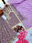 DESIGNER TWILL GOLD NET EMBROIDERY SEQUENCE WORK TOP PALAZZO WITH DUPATTA WHOLESALE PRICE ETHNIC GARMENT (2)