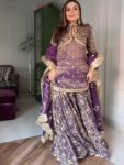 DESIGNER TWILL GOLD NET EMBROIDERY SEQUENCE WORK TOP PALAZZO WITH DUPATTA WHOLESALE PRICE ETHNIC GARMENT (2)