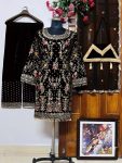 DESIGNER VELVET EMBROIDERY THREAD SEQUENCE WORK TOP PALAZZO WITH DUPATTA AND POTLI PARTY WEAR WHOLESALE PRICE ETHNIC GARMENT (10)