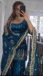DESIGNER VELVET EMBROIDREY SEQUENCE WORK TOP PALAZZO WITH DUPATTA PARTY WEAR WHOLESALE PRICE ETHNIC GARMENT (4)