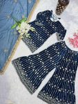 DESIGNER VELVET EMBROIDREY SEQUENCE WORK TOP PALAZZO WITH DUPATTA PARTY WEAR WHOLESALE PRICE ETHNIC GARMENT (4)