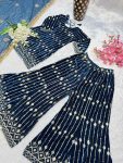 DESIGNER VELVET EMBROIDREY SEQUENCE WORK TOP PALAZZO WITH DUPATTA PARTY WEAR WHOLESALE PRICE ETHNIC GARMENT (4)