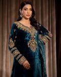 DESIGNER VELVET SEQUENCE EMBROIDERY WORK TOP PALAZZO WITH DUPATTA PARTY WEAR WHOLESALE PRICE ETHNIC GARMENT (1)
