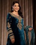 DESIGNER VELVET SEQUENCE EMBROIDERY WORK TOP PALAZZO WITH DUPATTA PARTY WEAR WHOLESALE PRICE ETHNIC GARMENT (1)