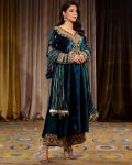 DESIGNER VELVET SEQUENCE EMBROIDERY WORK TOP PALAZZO WITH DUPATTA PARTY WEAR WHOLESALE PRICE ETHNIC GARMENT (1)