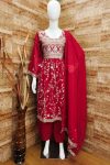 DESIGNER VICHITRA SILK EMBROIDERY SEQUENCE WORK TOP PATIYALA WITH DUPATTA PARTY WEAR WHOLESALE PRICE ETHNIC GARMENT (5)