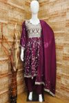 DESIGNER VICHITRA SILK EMBROIDERY SEQUENCE WORK TOP PATIYALA WITH DUPATTA PARTY WEAR WHOLESALE PRICE ETHNIC GARMENT (4)