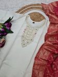 DESIGNER VISCOS CHANDERI SEQUENCE EMBROIDERY WITH REAL MIROR WORK TOP BOTTOM WITH DUPATTA FESTIVE WEAR WHOLESALE PRICE ETHNIC GARMENT (7)