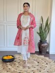 DESIGNER VISCOS CHANDERI SEQUENCE EMBROIDERY WITH REAL MIROR WORK TOP BOTTOM WITH DUPATTA FESTIVE WEAR WHOLESALE PRICE ETHNIC GARMENT (7)