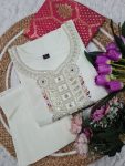 DESIGNER VISCOS CHANDERI SEQUENCE EMBROIDERY WITH REAL MIROR WORK TOP BOTTOM WITH DUPATTA FESTIVE WEAR WHOLESALE PRICE ETHNIC GARMENT (7)