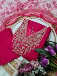DESIGNER VISCOSE CHANDERI SEQUENCE CODING EMBROIDERY WORK TOP BOTTOM WITH DUPATTA FESTIVE WEAR WHOLESALE PRICE ETHNIC GARMENT (8)