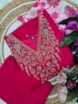 DESIGNER VISCOSE CHANDERI SEQUENCE CODING EMBROIDERY WORK TOP BOTTOM WITH DUPATTA FESTIVE WEAR WHOLESALE PRICE ETHNIC GARMENT (8)
