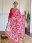 DESIGNER VISCOSE CHANDERI SEQUENCE CODING EMBROIDERY WORK TOP BOTTOM WITH DUPATTA FESTIVE WEAR WHOLESALE PRICE ETHNIC GARMENT (8)