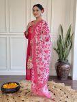 DESIGNER VISCOSE CHANDERI SEQUENCE CODING EMBROIDERY WORK TOP BOTTOM WITH DUPATTA FESTIVE WEAR WHOLESALE PRICE ETHNIC GARMENT (8)