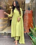 DESIGNER VISCOSE CHINON SILK SEQUENCE EMBROIDERY WORK TOP BOTTOM WITH DUPATTA FESTIVE WEAR WHOLESALE PRICE ETHNIC GARMENT (8)