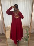 DESIGNER VISCOSE MUSLIN SILK EMBROIDERY WORK GOWN BOTTOM WITH DUPATTA FESTIVE WEAR WHOLESALE PRICE ETHNIC GRMENT (19)