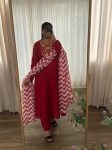 DESIGNER VISCOSE MUSLIN SILK EMBROIDERY WORK GOWN BOTTOM WITH DUPATTA FESTIVE WEAR WHOLESALE PRICE ETHNIC GRMENT (19)