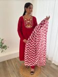 DESIGNER VISCOSE MUSLIN SILK EMBROIDERY WORK GOWN BOTTOM WITH DUPATTA FESTIVE WEAR WHOLESALE PRICE ETHNIC GRMENT (19)