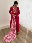 DESIGNER VISCOSE MUSLIN SILK EMBROIDERY WORK GOWN BOTTOM WITH DUPATTA FESTIVE WEAR WHOLESALE PRICE ETHNIC GRMENT (19)