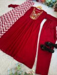 DESIGNER VISCOSE MUSLIN SILK EMBROIDERY WORK GOWN BOTTOM WITH DUPATTA FESTIVE WEAR WHOLESALE PRICE ETHNIC GRMENT (19)