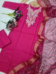 DESIGNER VISCOSE RYON SEQUENCE CODING EMBROIDRY WORK TOP BOTTOM WITH DUPATTA FESTIVE WEAR WHOLESALE PRICE ETHNIC GARMENT (6)