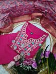 DESIGNER VISCOSE RYON SEQUENCE CODING EMBROIDRY WORK TOP BOTTOM WITH DUPATTA FESTIVE WEAR WHOLESALE PRICE ETHNIC GARMENT (6)