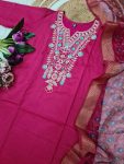 DESIGNER VISCOSE RYON SEQUENCE CODING EMBROIDRY WORK TOP BOTTOM WITH DUPATTA FESTIVE WEAR WHOLESALE PRICE ETHNIC GARMENT (6)