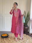 DESIGNER VISCOSE RYON SEQUENCE CODING EMBROIDRY WORK TOP BOTTOM WITH DUPATTA FESTIVE WEAR WHOLESALE PRICE ETHNIC GARMENT (6)