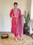 DESIGNER VISCOSE RYON SEQUENCE CODING EMBROIDRY WORK TOP BOTTOM WITH DUPATTA FESTIVE WEAR WHOLESALE PRICE ETHNIC GARMENT (6)